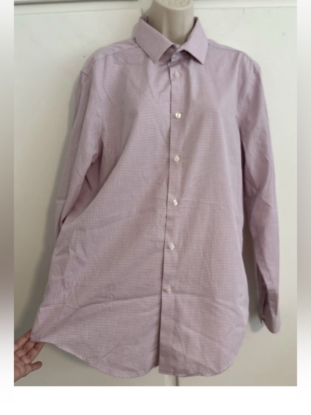 Calvin Klein Steel+ Slim Fit Checkered Men’s Size 16.5 34/35 Button Up Shirt